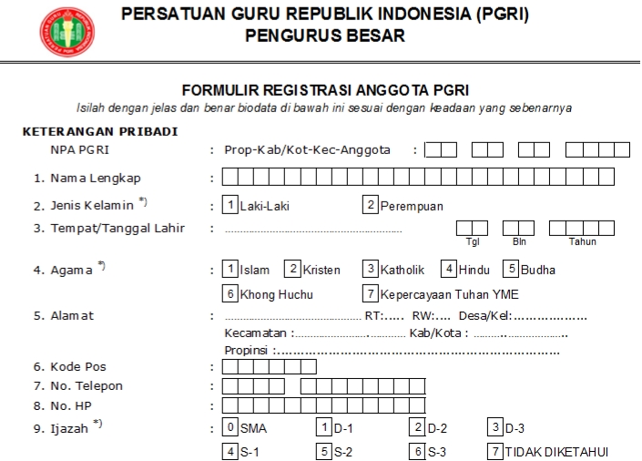 Pendaftaran PGRI Bandar Lampung - Persatuan Guru Republik Indonesia Cabang Bandar Lampung